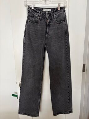 Abercrombie & Fitch Black Washed High-Rise Jeans